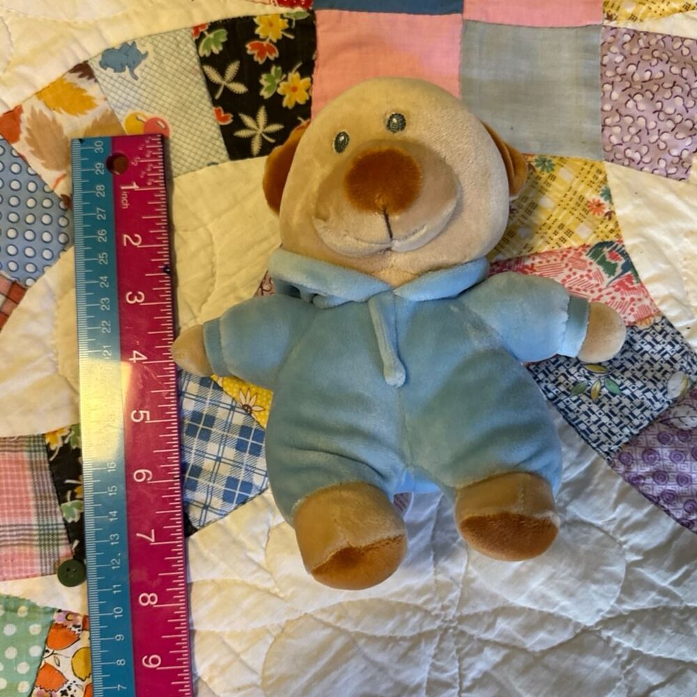 2021 Ty PJ Bear Blue Plush With Hood Stuffed Animal Toy 7" - Picture 5 of 9